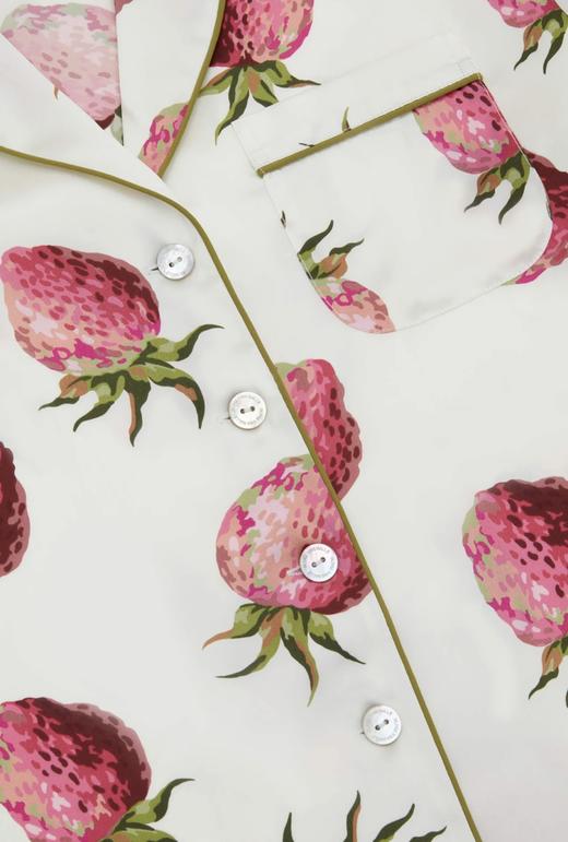 （稀缺货源礼盒装 老板自留）火桐hooton 高定系列 草莓印花22姆米素绉缎睡衣套装YT198 商品图5