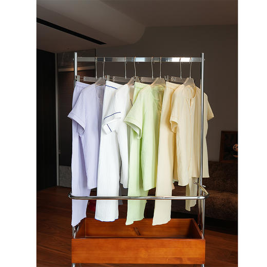 【贝拉自留款】绉布短袖长裤套装 轻盈柔软 不黏肌肤 水洗后更柔软 商品图0