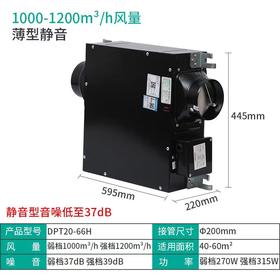 DPT20-66H绿岛风轻音管道风机 2档1000-1200m³/h 40-60㎡适用 商品代码80074
