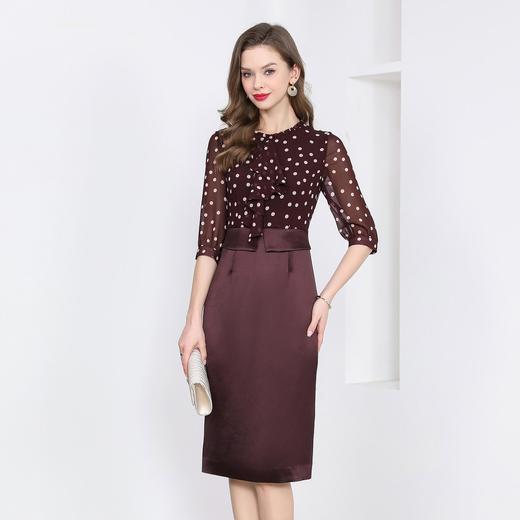 「自」全新升级【铂金会员367/天猫489/差价122】(11809)洛诗琳高级感波点荷叶边连衣裙2025夏季新款气质优雅包臀裙 商品图1