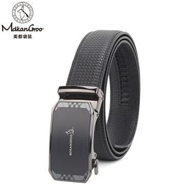 美都袋鼠/MDKANGROO 男士商务通勤正装西服黑色自动扣皮带礼盒MD312AM206-DA-M2
