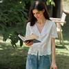 OLrain欧芮儿镂空蕾丝系带短袖小衫女夏季2025新款小个子雪纺衫 商品缩略图2