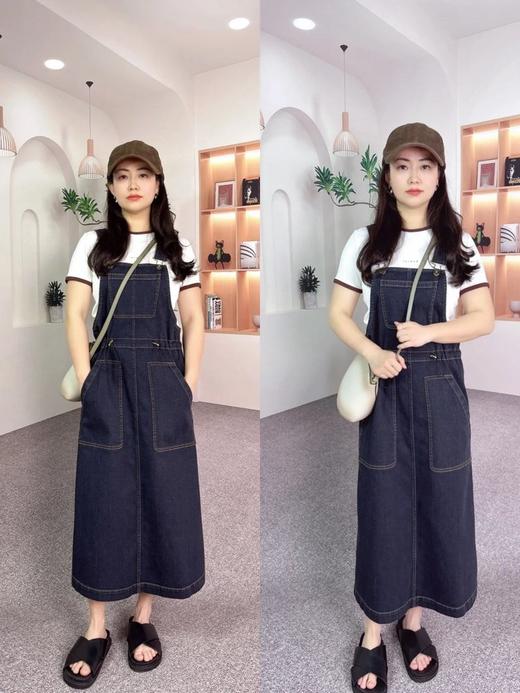 【高品质私服】【IC薄棉弹牛仔背带长款连衣裙】环保制造 弹力持久 柔软舒适N1388-CC【无标出货 介意慎拍】 商品图4