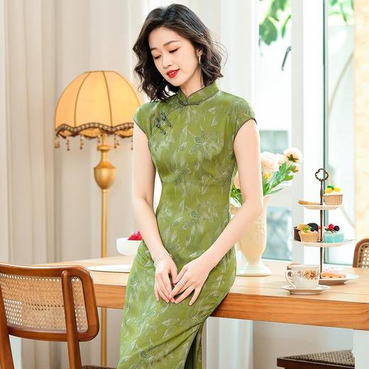 「自」全新升级【铂金会员349/天猫469/差价120】(14547)洛诗琳国风旗袍连衣裙2025年夏季新款复古提花改良连衣裙 商品图4