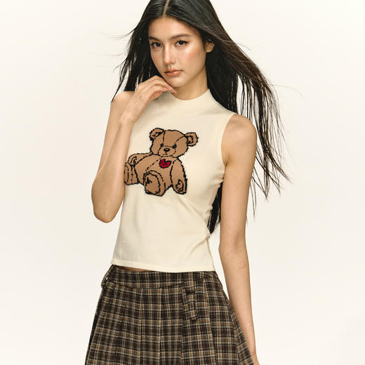 美式复古圆领针织背心女2025夏季新款辣妹修身上衣 商品图0