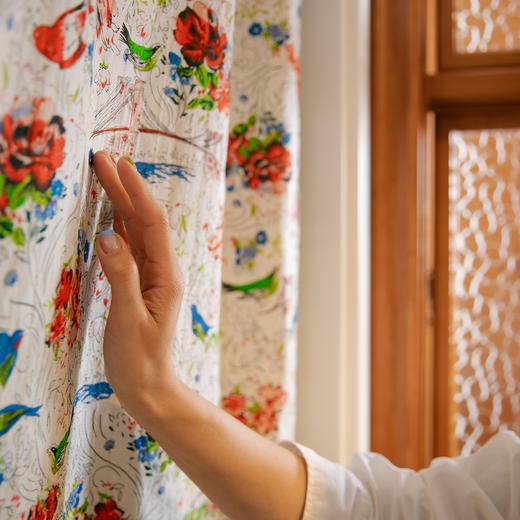 帘子鸳鸯水墨系列碎花门帘隔断帘遮挡帘新款高档高级厨房卧室房间 商品图3