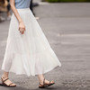 熙世界白色蛋糕半身裙女2025夏季新款高腰显瘦垂感冰丝a字裙子 商品缩略图4