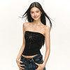 Ariseism 美式复古性感辣妹黑色抹胸吊带女夏季新款修身上衣 商品缩略图0