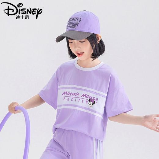 迪士尼女童短袖T恤夏季薄款2025新款儿童运动上衣女大童半袖体恤 商品图3