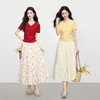 【周末秒杀】熙世界夏日出游穿搭套装女2025年新款短袖V领T恤碎花半身裙两件套 商品缩略图4