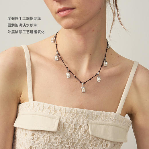lost in echo2025夏季新款手工编绳度假异域多元素吊坠珍珠项链女 商品图2