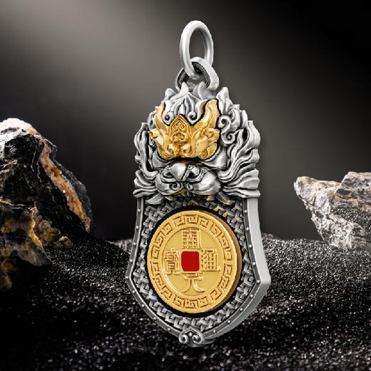 【中钱博】转钱龙牌钛钢项链 商品图1