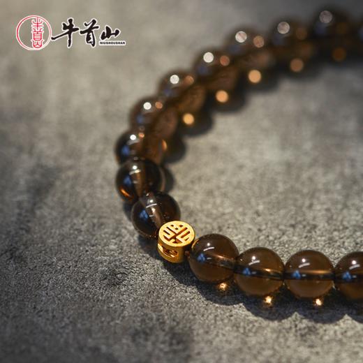 牛首灵珠·明镜自在漆珠手串原创设计茶晶大漆珠情侣手链百搭 商品图1