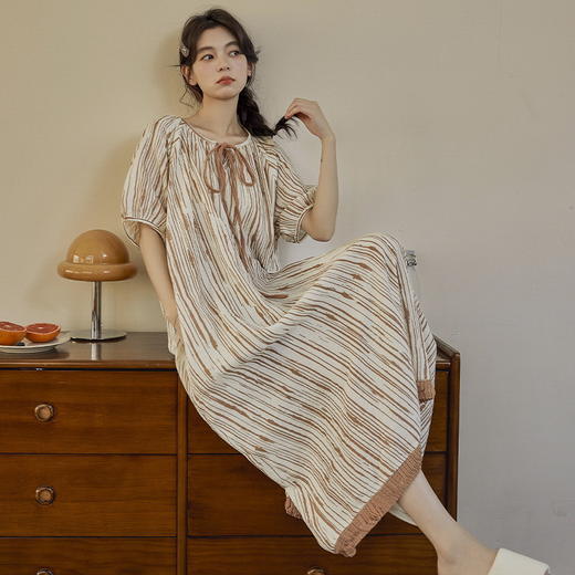 【GZ】无忧购夏季云朵棉短袖睡裙女带胸垫家居服（截单后3-5天发货) 商品图2