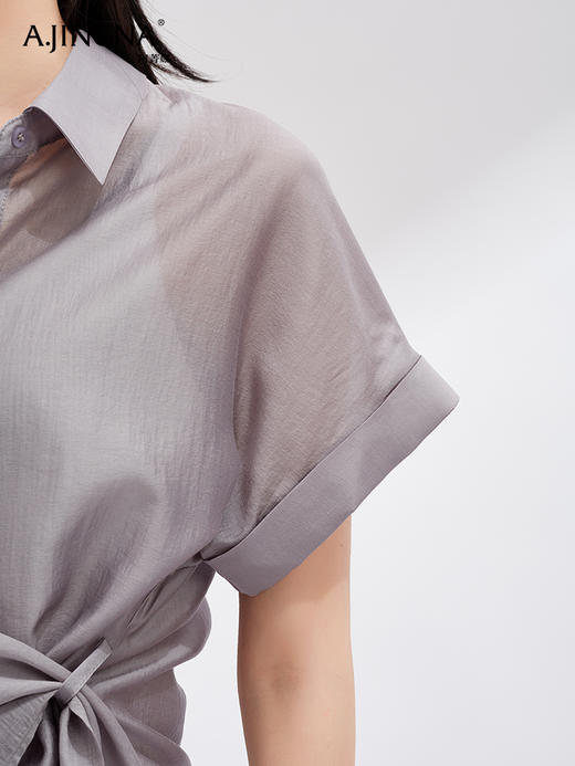 【解构主义】阿菁娜进口醋酸天丝设计感小衫F30X202053 商品图5