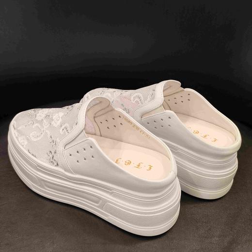 LFGJ14689超轻厚底蕾丝穆勒拖 商品图2