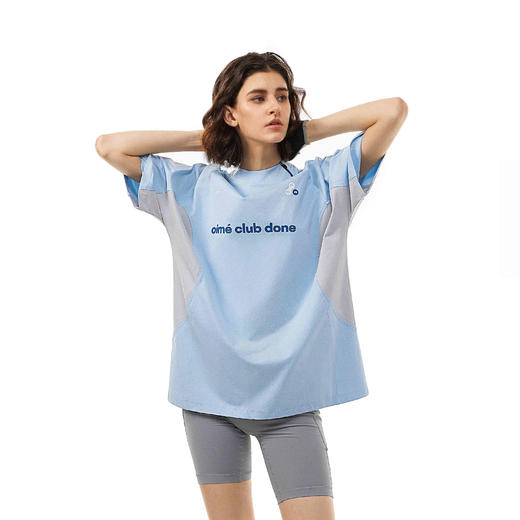 FDR官方店 户外抗菌冰感亮色斜拉链拼接短袖t恤男女夏季宽松上衣 商品图3