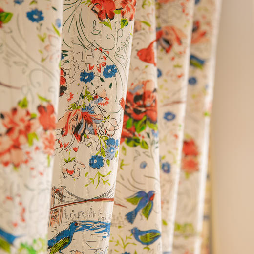 帘子鸳鸯水墨系列碎花门帘隔断帘遮挡帘新款高档高级厨房卧室房间 商品图4