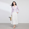 【夏日新品】熙世界紫色蕾丝飘带针织开衫女薄款夏季新款V领冰丝防晒罩衫上衣 商品缩略图2