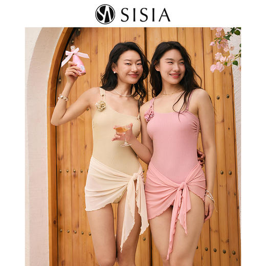sisia2025新款泳衣女高级感显瘦遮腹性感绝美温泉连体泳衣两件套SWS24-20A SWS24-20B 商品图0