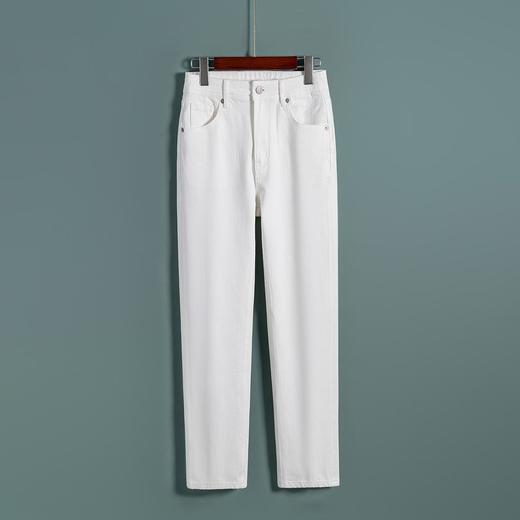 「自」全新升级【铂金会员165/天猫219/差价54】(35148)洛诗琳2025四面弹白色休闲百搭直筒裤烟管高腰显瘦牛仔裤 商品图1