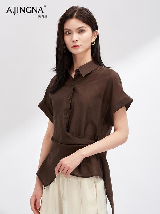 【解构主义】阿菁娜进口醋酸天丝设计感小衫F30X202053 商品图4