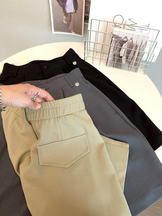 外贸尾单女子休闲阔腿五分西装裤，颜色    香松裤   高级灰  黑色 
材质96%聚酯纤维4粘纤氨纶
尺码S-XXL
特价💰99包邮 商品图6