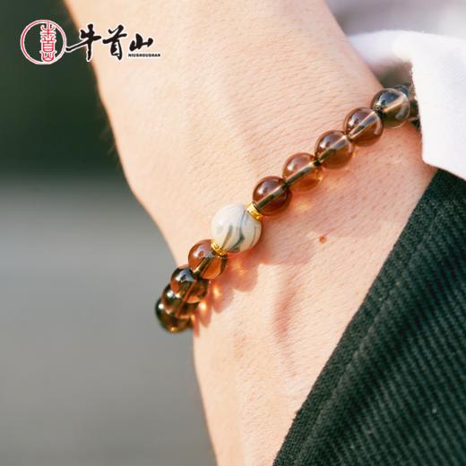 牛首灵珠·明镜自在漆珠手串原创设计茶晶大漆珠情侣手链百搭 商品图3