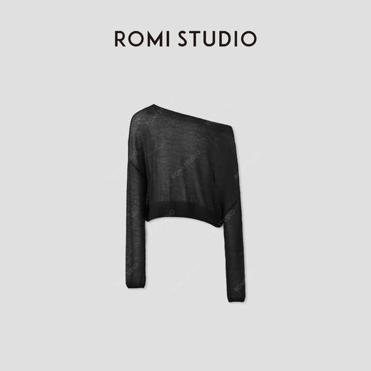 ROMI STUDIO“知性优雅”绵羊毛羊驼毛混纺轻薄斜肩罩衫 RWCRST3416 商品图1