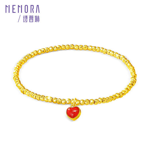 【新品首发】足金蹦迪珠手链 黄金小红心手链闪耀金珠手链【按克计价黄金2】MEMORA诗普琳GB243201 商品图4