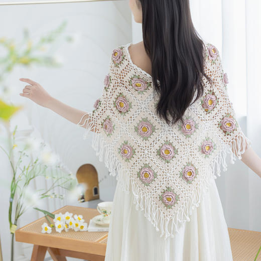 苏苏姐家花语茶歇斗篷手工diy钩针编织棉麻毛线团材料包 商品图3