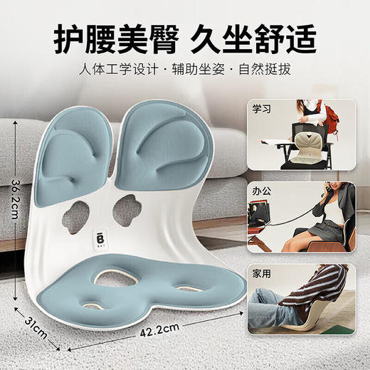 BKT 人体工学护腰坐姿椅 加大版 海雾蓝（带坐套） 商品图0