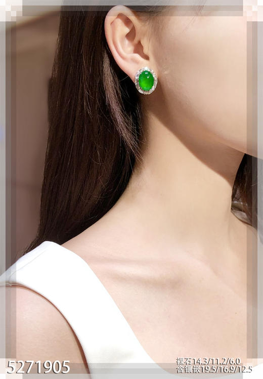 老坑帝王绿蛋面耳钉【5271905】具体价格微信咨询 商品图4