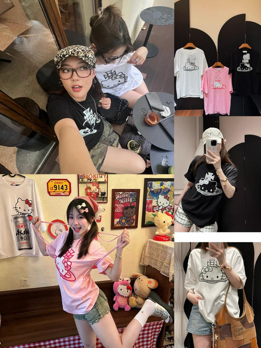 节前福利福利❗️西太后新款𝐓恤 𝐤𝐢𝐭𝐭𝐲猫联名+刺绣（日本限定） 商品图3