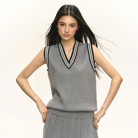 Ariseism 美式复古学院风V领无袖背心女2025夏季新款辣妹宽松上衣