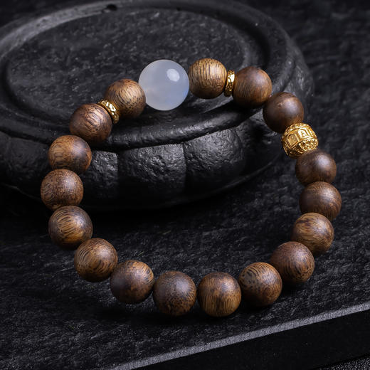 XY0380沉香+月光石素雅手串 商品图3