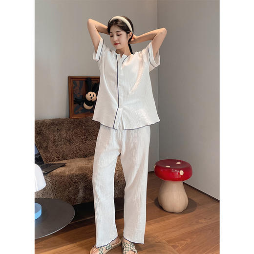 【贝拉自留款】绉布短袖长裤套装 轻盈柔软 不黏肌肤 水洗后更柔软 商品图10