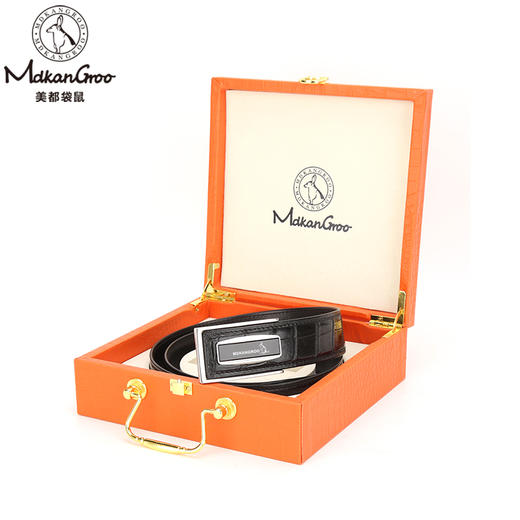 美都袋鼠/MDKANGROO 鳄鱼肚皮男士皮带礼盒装MDE316AM320-BA-M5 商品图0