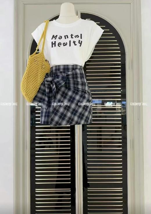 【门店同款】ENJOY夏季扭结系带格子短半裙 162797139 商品图0