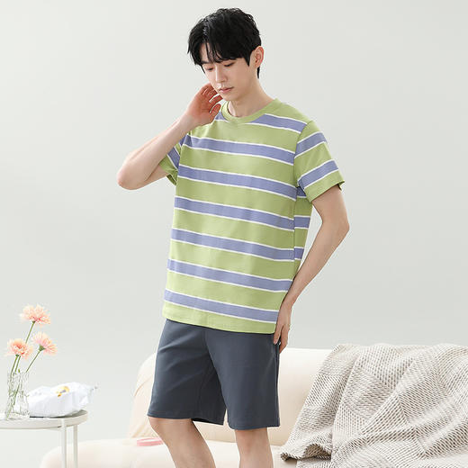 【新款男士睡衣套装！卡通设计可外穿】夏季新款男士睡衣 拉架仿棉短袖短裤 圆领卡通可外穿家居服套装-QQ 商品图8