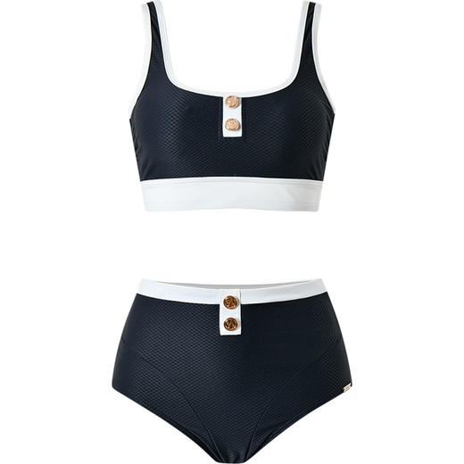 sisia2025新款泳衣女士高级感显瘦性感绝美复古撞色温泉分体泳衣SWT24-09A 商品图10