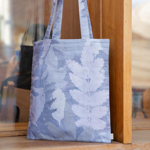 手绘叶子帆布手提袋环保购物袋买菜布袋子折叠便携结实耐用单肩包 商品图3