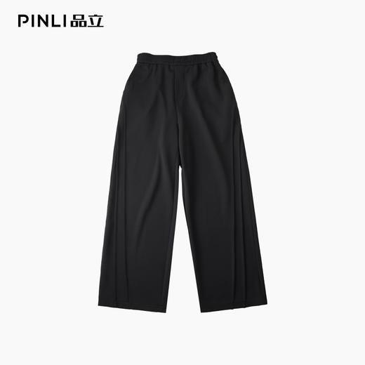PINLI品立2025夏季新款宽松直筒阔腿裤网眼肌理男士潮牌休闲长裤B252117077 商品图3
