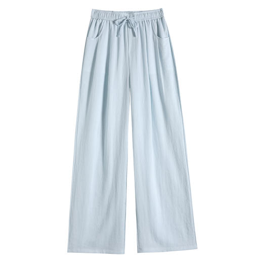 卷卷紫夏日涼爽•冰丝棉麻阔腿裤 轻奢质感 冰凉舒适 轻薄透气 垂坠爽滑修长腿型线条 显瘦显高 商品图11