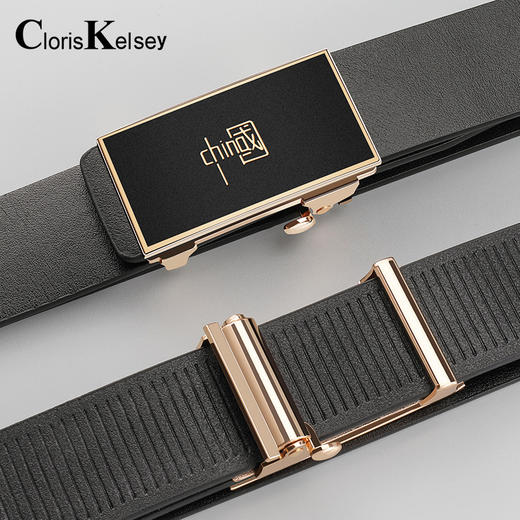 【父亲节好物！礼盒装】中国皮带男士无牙自动扣休闲潮腰带，只需上扳卡扣 即可迅速穿戴和卸下皮带。ry 商品图1