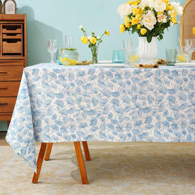 手绘银杏系列亚麻桌布茶几餐桌轻奢棉高级感长方形氛围感法式复古结婚定制
