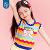 年衣童装无袖上衣2025夏季新款女孩多巴胺撞色瑞瑞彩虹背心 商品缩略图2