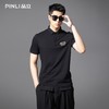 PINLI品立2025夏季新款男士修身短袖POLO衫潮牌贴布绣翻领上衣服BG252112082 商品缩略图0