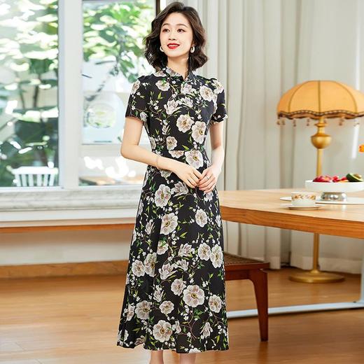 「自」全新升级【铂金会员247/天猫329/差价82】(15401)洛诗琳新中式旗袍改良连衣裙2025年夏季新款国风印花裙子 商品图1