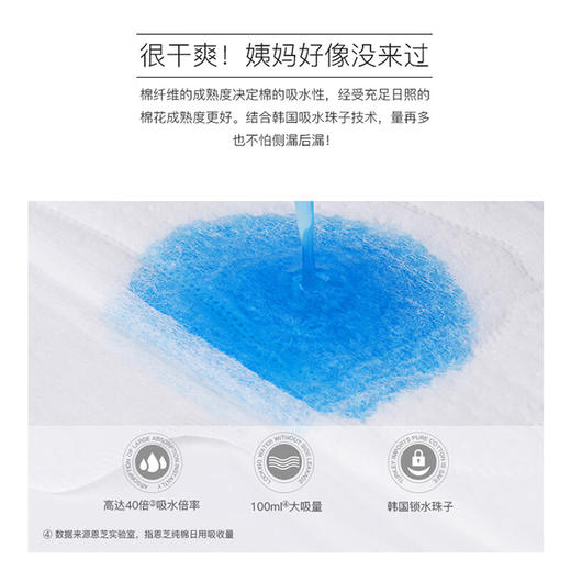 【2包装】恩芝韩国进口绵柔亲肤透气护翼型姨妈巾日用卫生巾 250mm*10片/包 商品图1